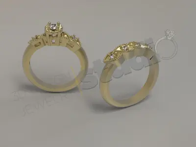 Luxury two similar leaf ring 3d model design 3D print model