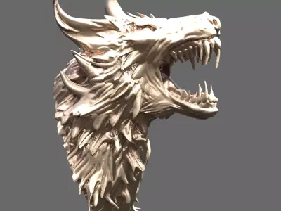 Werewolf head sculpt 1  3D model