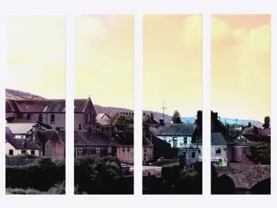 3D Printed Canvas - Old City Low-poly 3D model