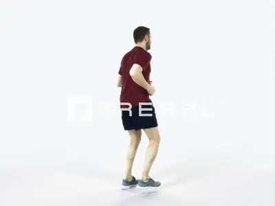Portrait 07L Running Jogging Football Sports Man Low-poly 3D model