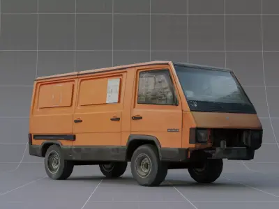 Orange car  Low-poly 3D model