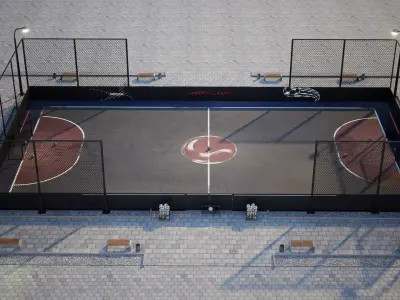 Street football set 1  GameReady UE Low-poly 3D model