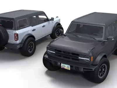 Bronco offroad vehicle Low-poly 3D model