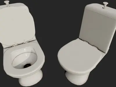 Dirty Toilet PBR Low-poly 3D model