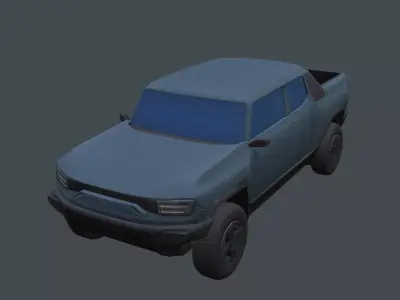 Futuristic stylized pickup Low-poly 3D model