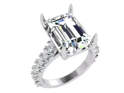 Emerald Diamond Ring 4160 3D print model
