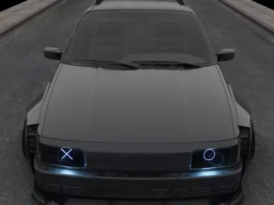 Tuning old car passat b3 1990 3D model