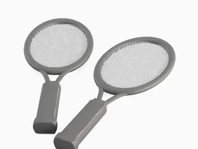 Tennis Racket 02 Low-poly 3D model