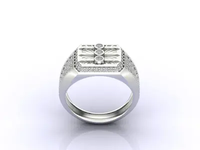 Print Ready STL 3DM  Gents Rings Diamond Men Ring  3D print model 101