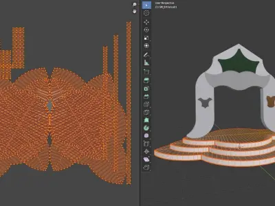 Entrance Low-poly 3D model