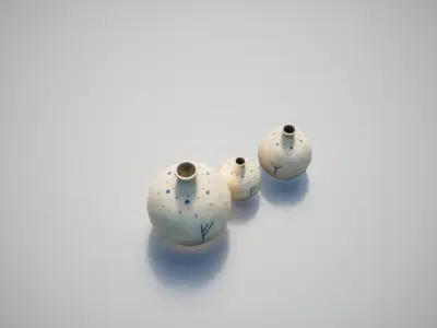 Medieval Vases Low-poly 3D model
