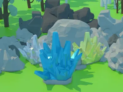 Low-Poly Stylized Nature Pack Free low-poly 3D model