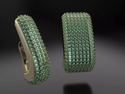 Earrings with many diamonds  3D print model