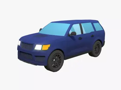 Lowpoly generic SUV car Low-poly 3D model