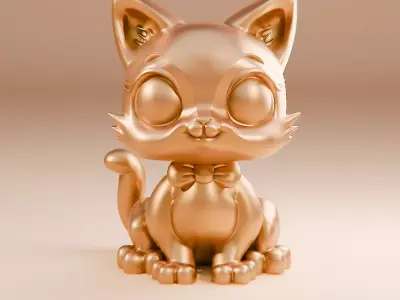 Bowtie cat 3D print model