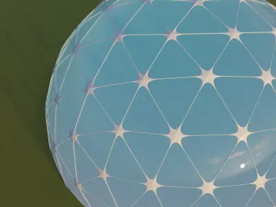 Geodesic Dome Structure Realistic 3D Model for CGI Archviz 3D model