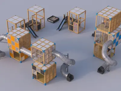 Modern playground 4 3D model