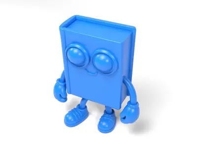 Book character cartoon 3D print model