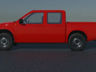 Basic Double Cab Pickup Truck 3D model
