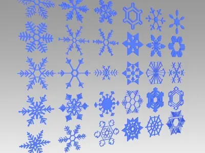 Snowflakes collection  3D model