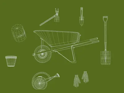 Garden Tool Set - Flower 3D model