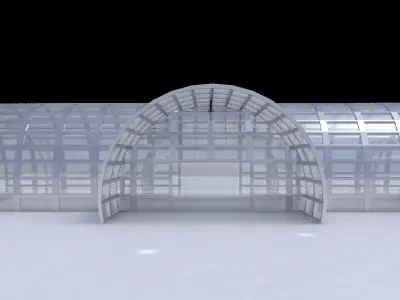 Cylindrical large structure for airport or large space 3D model