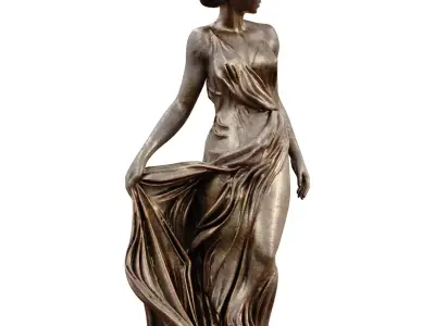 Roman Girl Statue  set 766 Low-poly 3D model