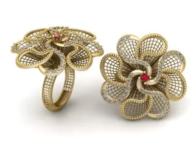  luxury statement ring 3D printable model  3D print model