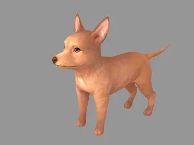 Cartoon pet puppy - PharaohHound - baby dog Low-poly 3D model