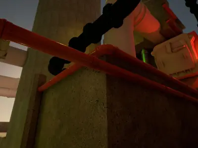 Pipes and ventilations Low-poly 3D model