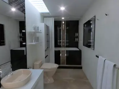 Narrow bathroom design 3D model