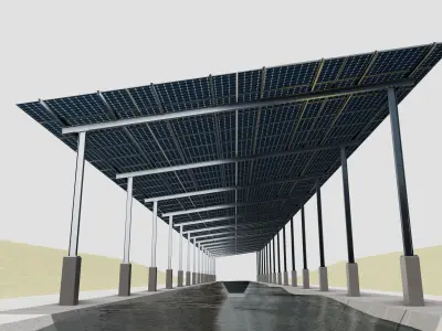 132 kW Solar Canal 3D model
