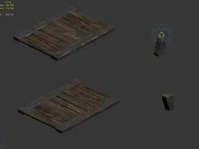 Stone Blood Bird House Secret Room - Wooden Bridge 01 3D model
