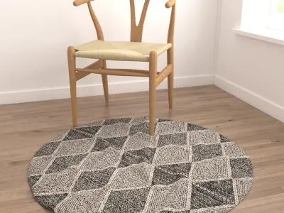 Round Rug Set 231 3D model