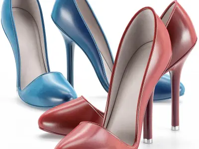 woman Shoe game rady Low-poly 3D model