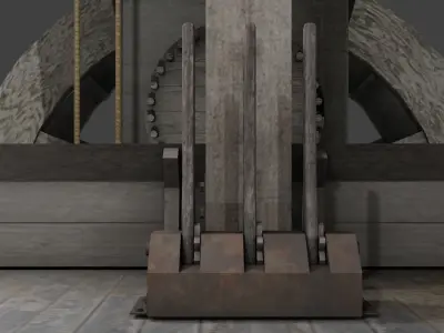 medieval sawmill 3D model