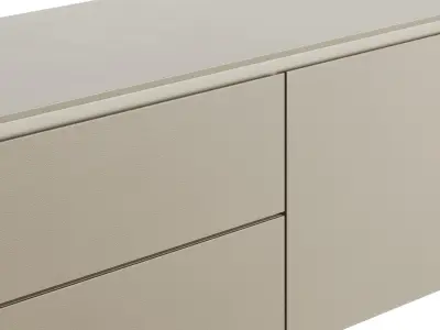 Fendi Edge Low Cabinet Stone Fiddleback Sycamore Low-poly 3D model