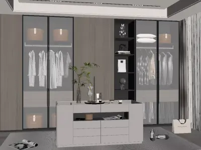 Modern Light Luxury Cloakroom 3D model