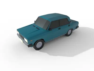 Lada 2105 1980 - 1582 poly - 6 Diffirent Colour Low-poly Low-poly 3D model