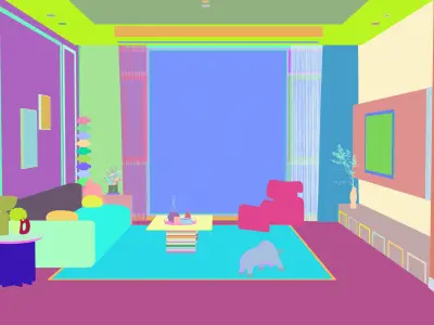 Modern residential indoor 3 d model 3D model