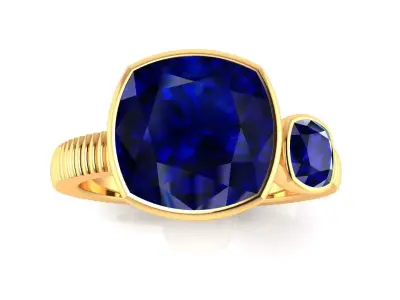 Ring M183 The luxury female ring with gems Cushion Square 3D print model