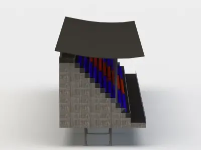 Visitors tribune Low-poly 3D model