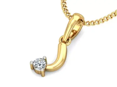 Solitaire Women Pendant 3dm STL OBJ FBX Renders Details 3D print model 43