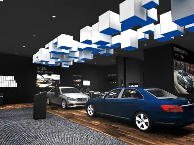 benz booth  pop up store 3D model