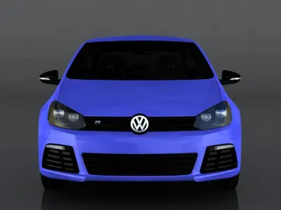 Volkswagen Golf R mk VI Low-poly 3D model