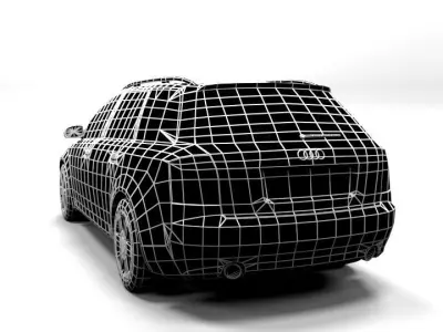 AUDI A4 2001 AVANT LOWPOLY Low-poly 3D model