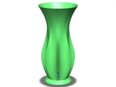 Green Plastic Vases For Flowers 3D model