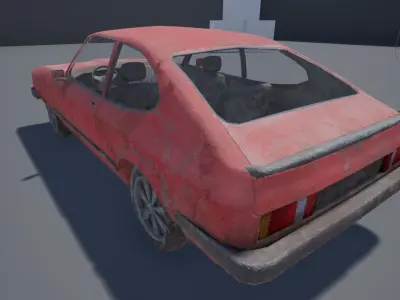 Low poly car ford escort Low-poly 3D model
