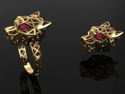 caiters  fusion panther  ring  earring 3d print models women  3D print model