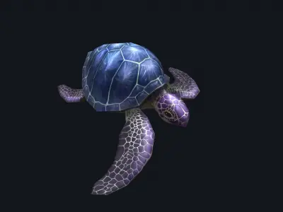 low-poly animated turtle Low-poly 3D model